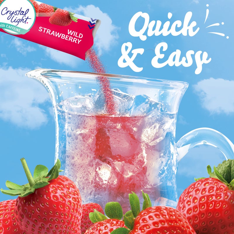 Crystal Light Sugar-Free Energy Wild Strawberry Low Calories Powdered Drink Mix 6 Count Pitcher Packets - Image 4